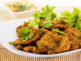 Fish fried on white plate