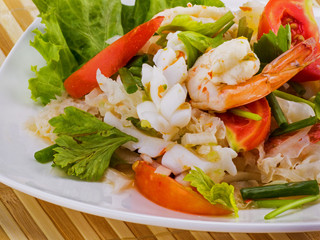 Seafood salad spicy food