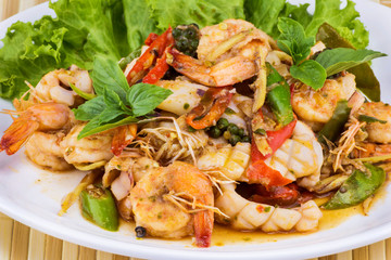 Thai seafood salad spicy