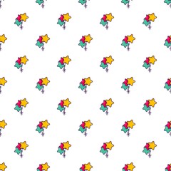 Colourful star shaped balloons pattern seamless repeat in cartoon style vector illustration