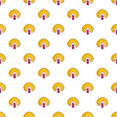 Clown face pattern seamless repeat in cartoon style vector illustration