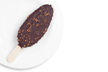 Cream popsicle in chocolate glaze