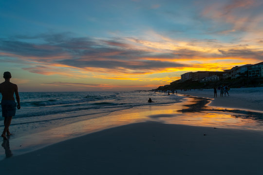 beautiful sunset at Blue Mountain Beach