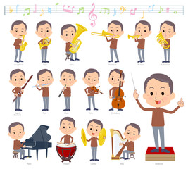 Brown high neck Middle aged men_classic music