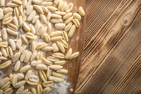 Fresh Uncooked Cavatelli Pasta.