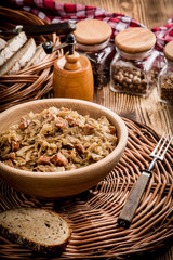 Bigos - stewed cabbage with meat,dried mushrooms and smoked sausage.