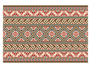 Seamless geometric pattern, belt. American Indians ethnic style. Embroidery imitation.