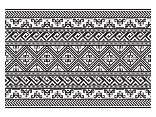 Seamless black geometric pattern, belt. American Indians ethnic style. Embroidery imitation.