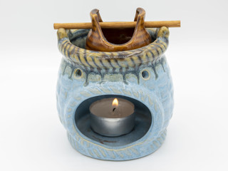 barrel, fire, candle, ceramic, aroma, hole, hot, smell,