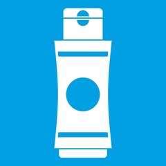 Tube of cream or gel icon white isolated on blue background vector illustration