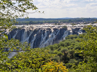 Fototapeta premium The beautiful Ruacana falls on the border of Namibia and Botswana.