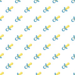 Baby pacifier pattern seamless repeat in cartoon style vector illustration