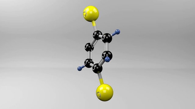 p-dichlorobenzene molecule. Molecular structure of PDB compound, pesticide. 