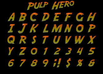 3D Pulp hero Alphabet - obrazy, fototapety, plakaty