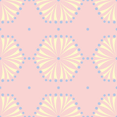 Floral seamless background. Pink, blue and yellow flower pattern