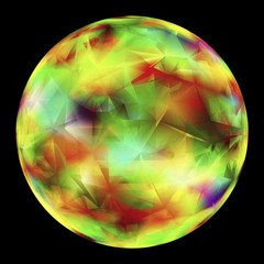 Multicolor Glowing Orb Isolated Over Black Background