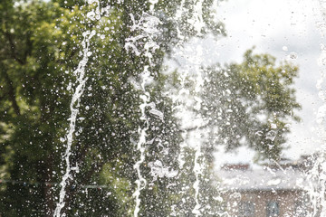 Splashing water from a fountain