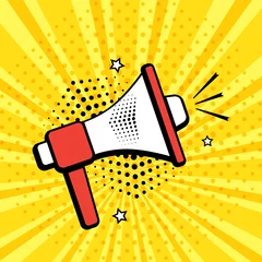 Megaphon-Ikone im Pop-Art-Stil. Vektor-Illustration © Sylfida