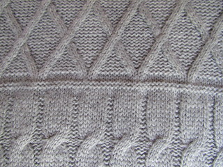 Close up of a gray knit pattern or design
