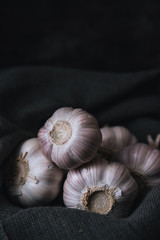 Garlic bulb with rustic background