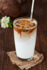 Iced coffee with coconut milk