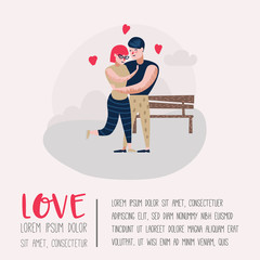 Obraz premium Couple in Love Characters for Poster, Banner