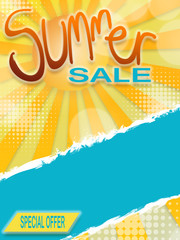 Summer Sale Abstract Design with Rising Sun 