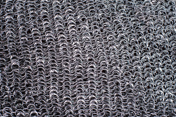 links of metal chain mail for the background