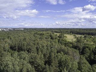 Fototapeta na wymiar Aerial view of green forest