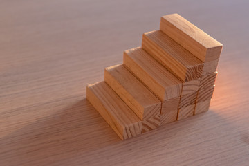 stairs with wooden blocks construction game children