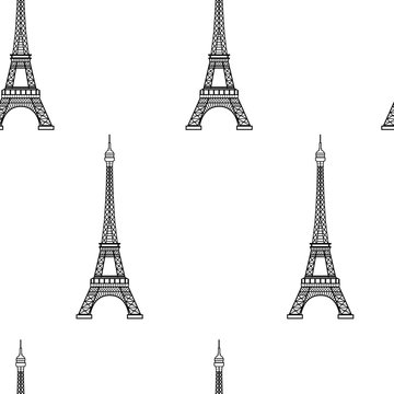 Eiffel tower seamless pattern. Vector illustration.