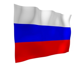 Waving flag of the Russian Federation. The National. State symbol of the Russia. 3D illustration