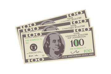 hundred dollar bills. vector illustration