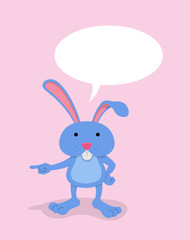 Cartoon rabbit with speech bubble