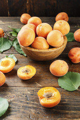 Naklejka na ściany i meble ripe apricots place for text
