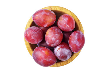 ripe plums isolated