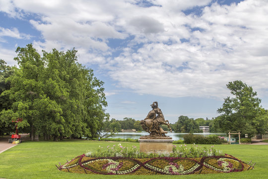 Garden tete d or (Parc de la Tete d'Or) in Lyon, France. Garden named by Gold Head for tresor. Park of the golden head in Lyon, France.