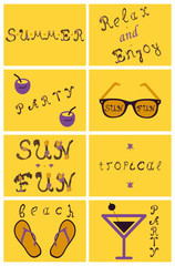 Summer tropical vector design for banner or flyer lettering.