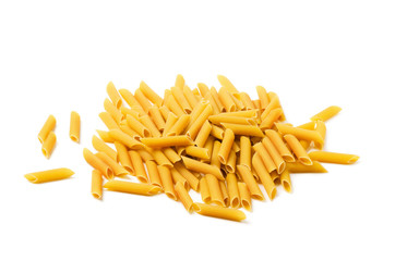 Dry raw penne rigate pasta