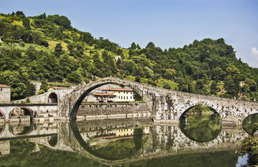 Maddalena Bridge in Bagni di Lucca, Tuscany
