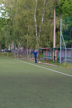 Warm up before playing football