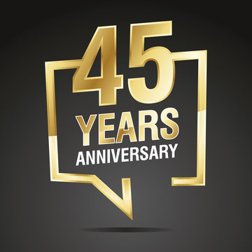 45 Years Anniversary gold white black logo icon