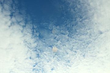 Beautiful natural cirrus clouds. Wonderful sky. Background. Landscape.