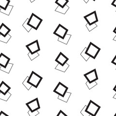 GEOMETRIC SEAMLESS VECTOR PATTERN. DOUBLE SQUARE TEXTURE. MEMPHIS DESIGN ART.