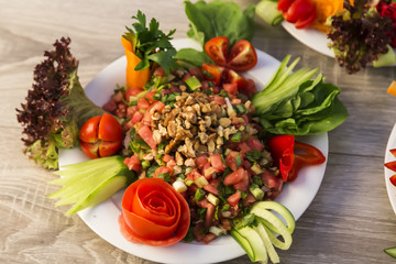 salad concept for restaurant or cafe. 