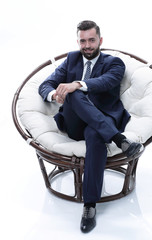 businessman sitting in a comfortable chair