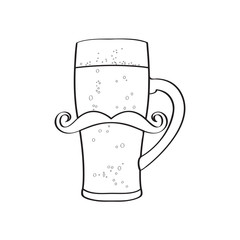 Hipster beer outline