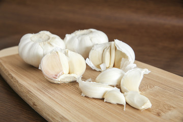 Fresh garlic. Healthy food spice.