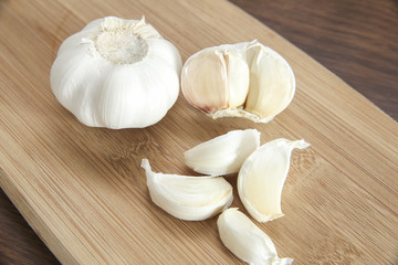 Fresh garlic. Healthy food spice.
