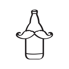 Hipster beer outline